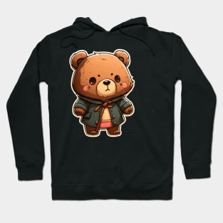 Cute Bear Cartoon Adventurer Adorable Kawaii Animal Hoodie